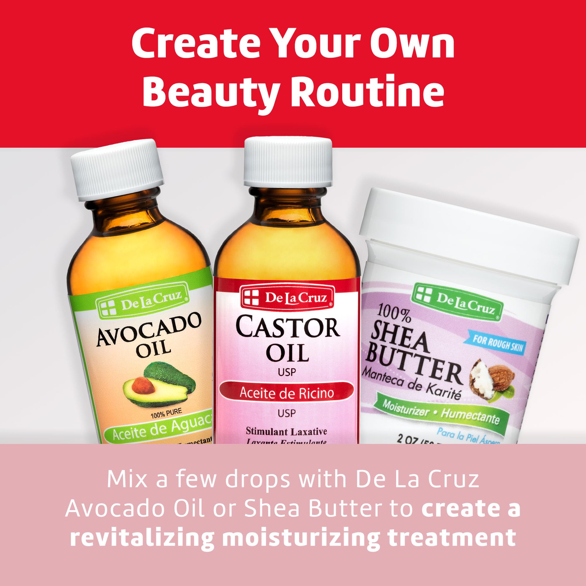 De La Cruz Castor Oil - 100% Pure Expeller Pressed Castor Oil for Nourishing Skin, Hair, Eyelashes, and Eyebrows - Natural Laxative USP Grade, 2 FL Oz (6 Bottles) - Image 6