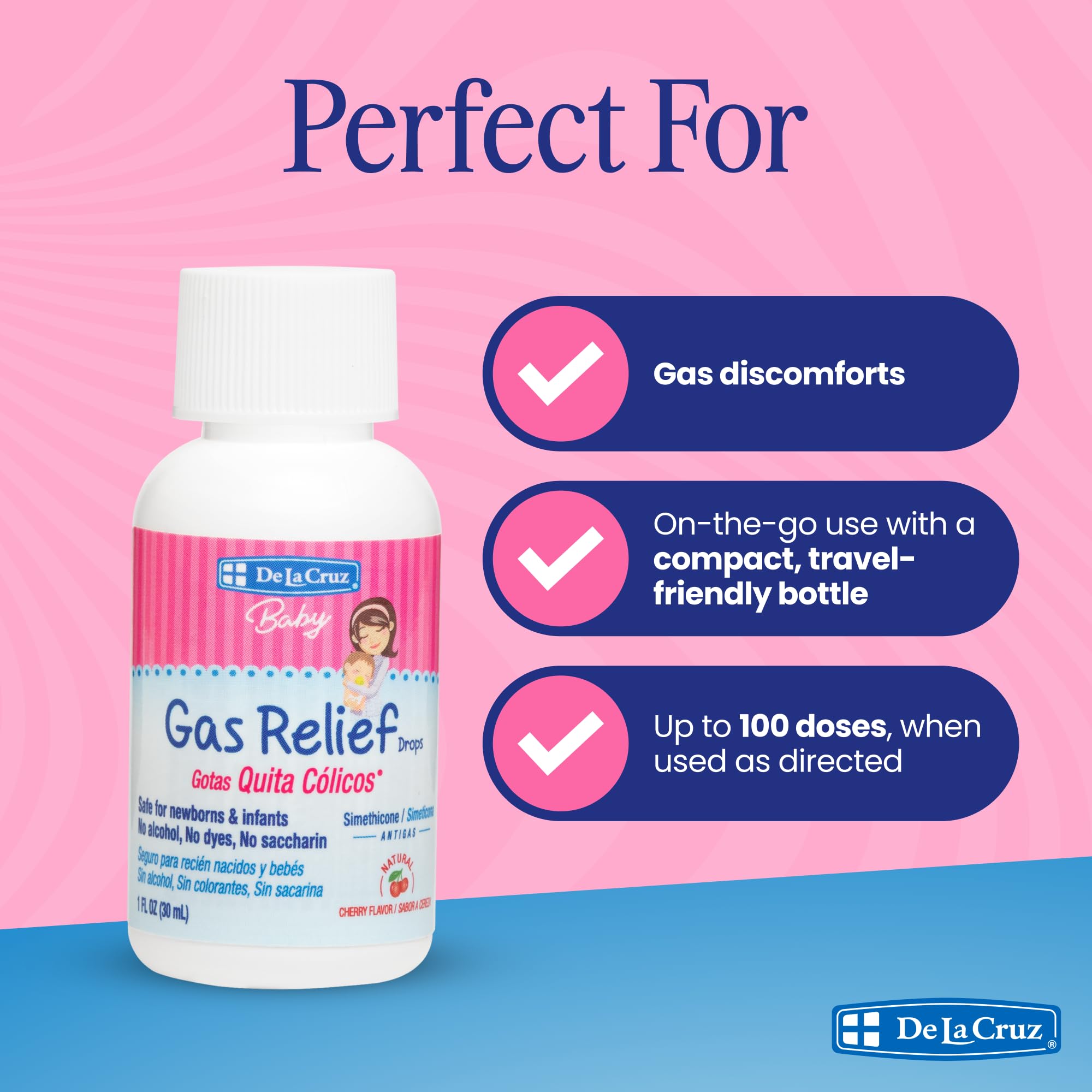 De La Cruz Gas Drops for Babies - Quita Cólicos Infant Gas Relief with Simethicone - Safe Colic Drops for Newborns 1 FL. OZ. (30 mL) - Image 6